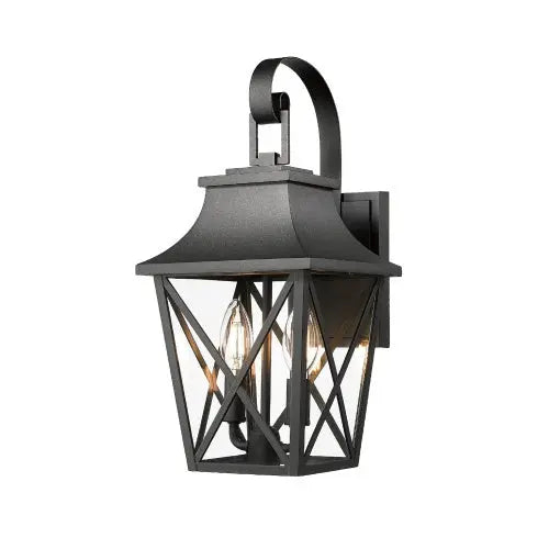 Black Outdoor Wall Light with Dual Fixtures – Industrial Waterproof Exterior Lighting Luminex Lights