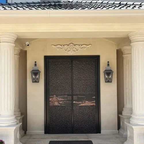 Black Outdoor Wall Light with Dual Fixtures – Industrial Waterproof Exterior Lighting Luminex Lights