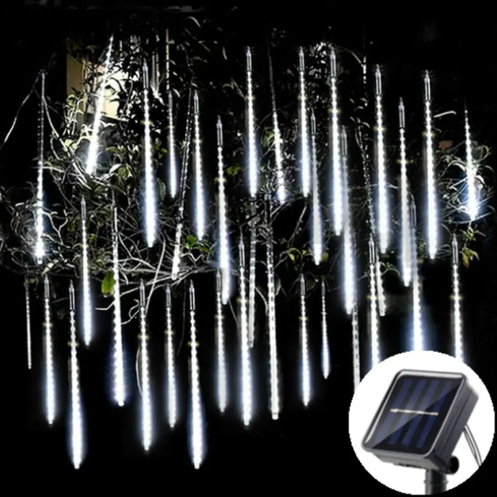 Solar LED Meteor Shower Rain Lights Holiday String Lights Waterproof Garden Light