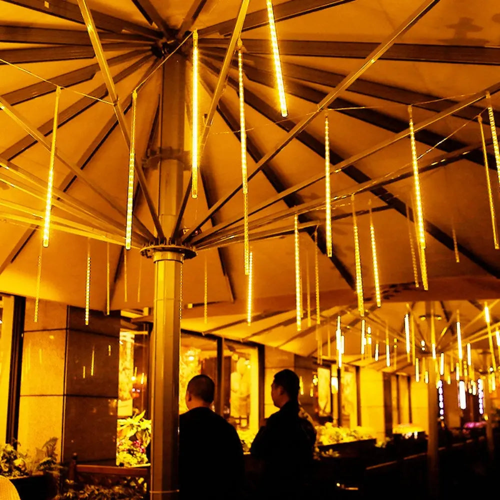 Solar LED Meteor Shower Rain Lights Holiday String Lights Waterproof Garden Light