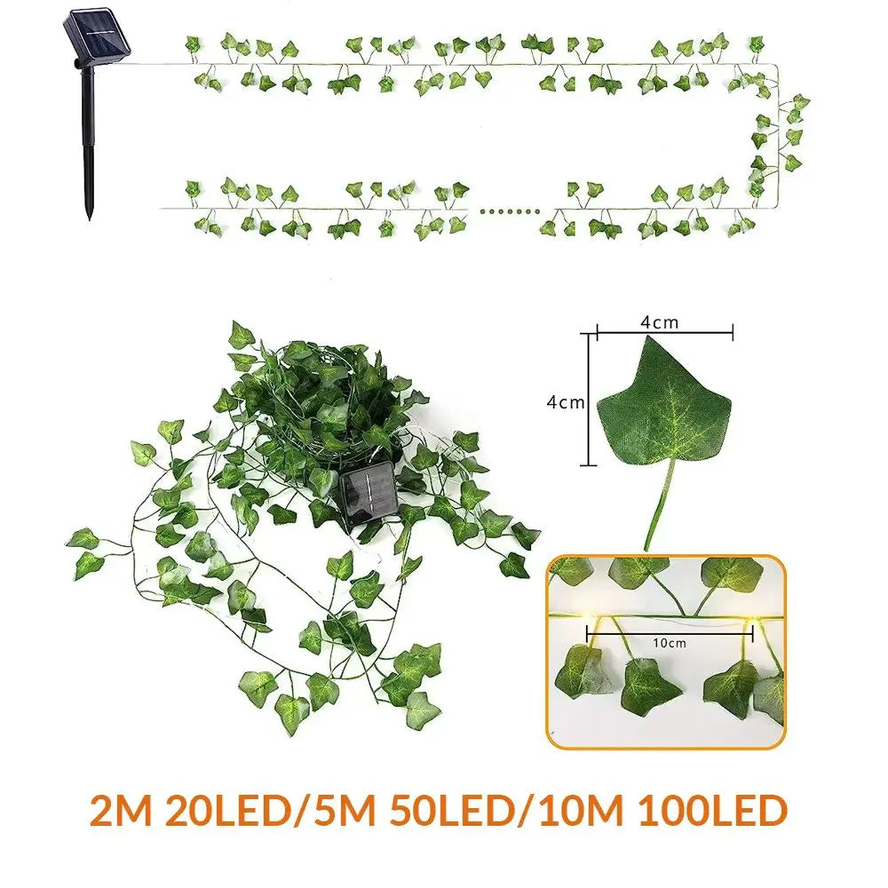 Outdoor Solar Maple Leaf Garland Fairy Lights for Festive Garden Decor