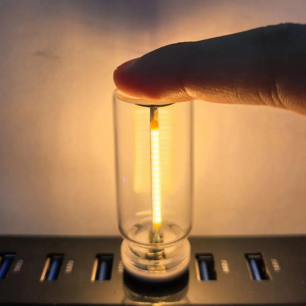 USB Touch Control LED Night Light with Edison Filament Bulb for DIY Bedroom Decor