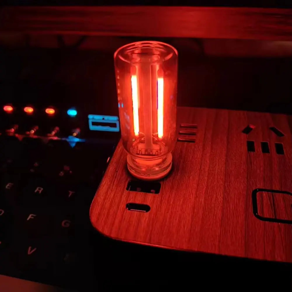 USB Touch Control LED Night Light with Edison Filament Bulb for DIY Bedroom Decor