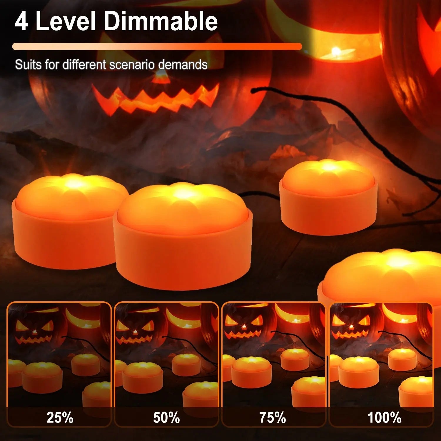 πβ¨ Halloween LED Pumpkin Lights β 4 Pack Flameless Battery Operated with Remote & Timer π»π―οΈ Luminex Lights