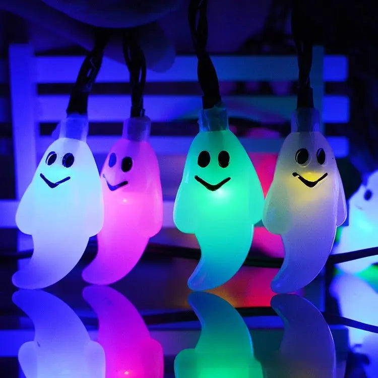 π»π Solar-Powered Halloween Ghost String Lights β 30 LED Outdoor Yard & Holiday Decorations β¨ Luminex Lights