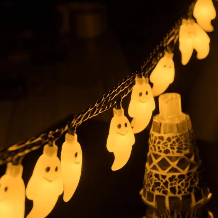 π»π Solar-Powered Halloween Ghost String Lights β 30 LED Outdoor Yard & Holiday Decorations β¨ Luminex Lights