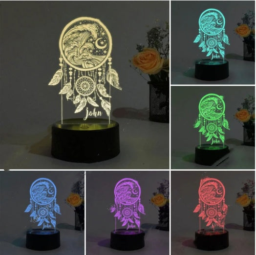🌙✨ Custom Dream Catcher Night Lights III38 – Modern Glow for Peaceful Nights