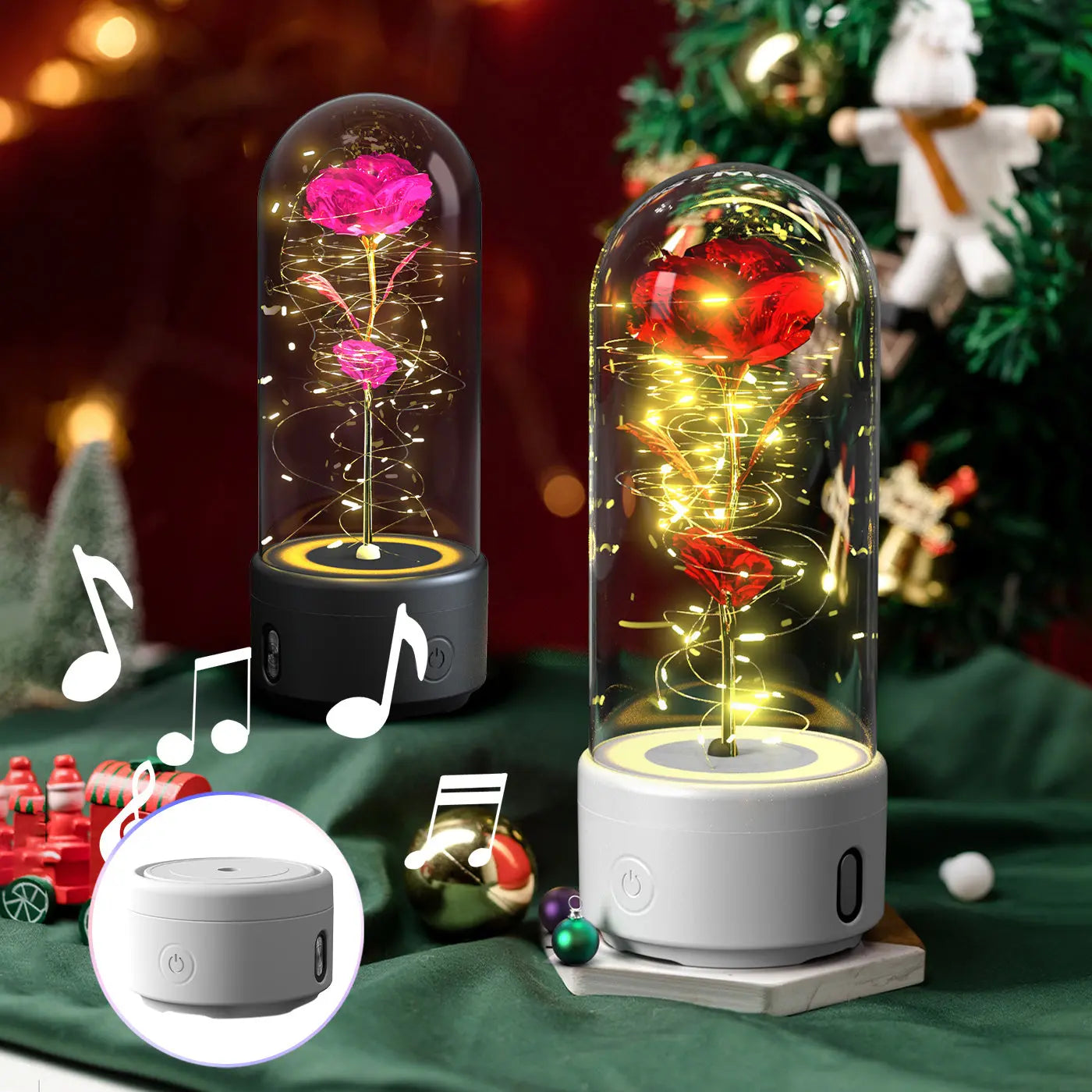 🌹✨ Eternal Rose LED Night Light & Bluetooth Speaker 💡🎵 Luminex Lights