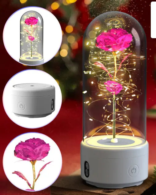 🌹✨ Eternal Rose LED Night Light & Bluetooth Speaker 💡🎵 Luminex Lights