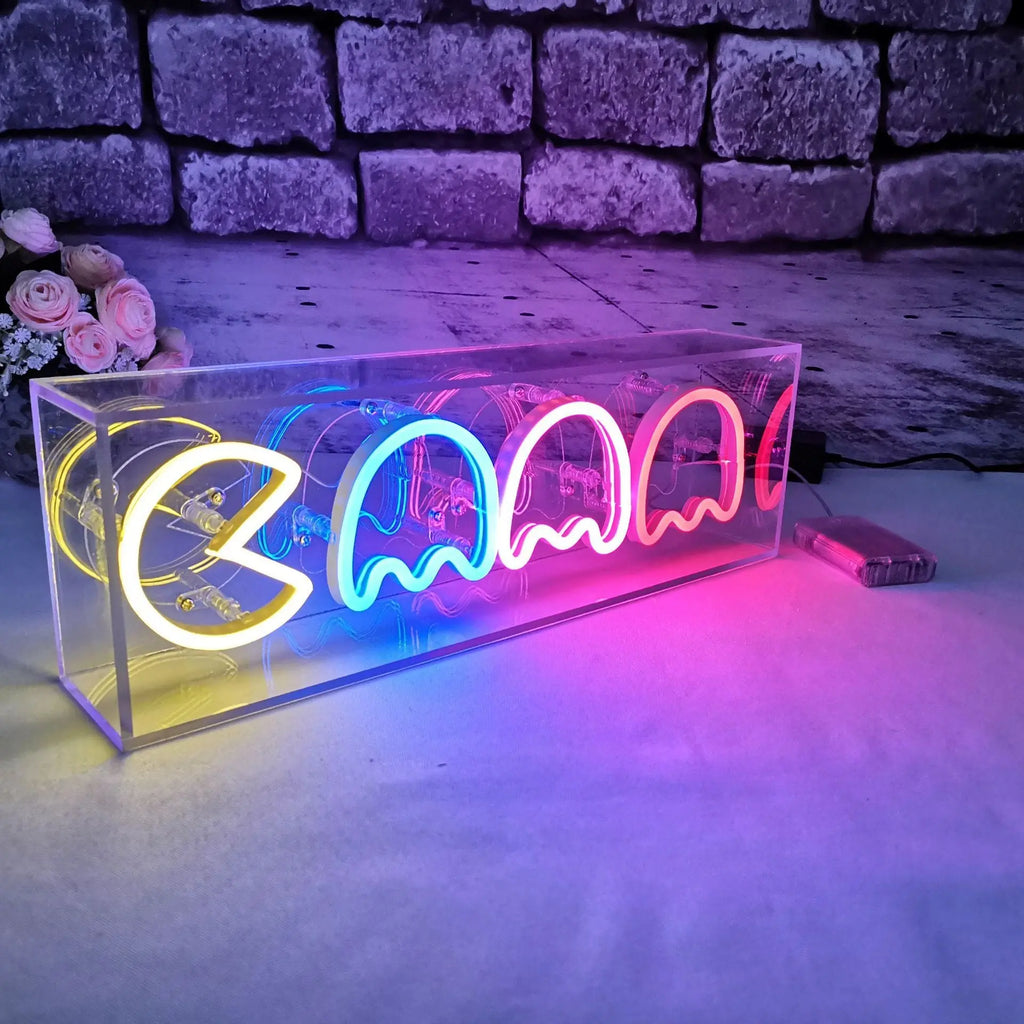 👾✨ Pacman Shaped Decorative Letter Lights – Retro Glow Décor Luminex Lights