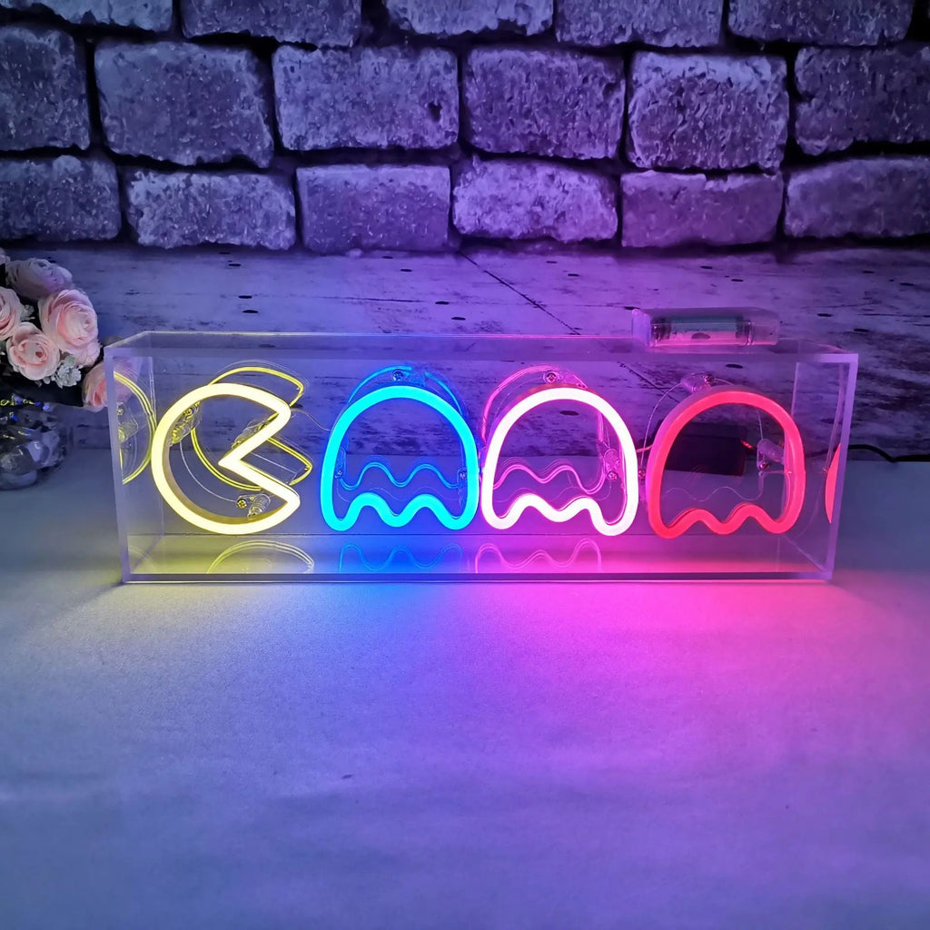 👾✨ Pacman Shaped Decorative Letter Lights – Retro Glow Décor Luminex Lights