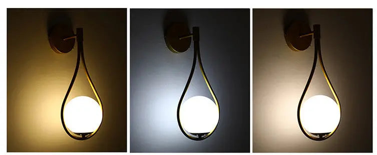 Golden Glass Nordic Bedside Wall Lamp Luminex Lights