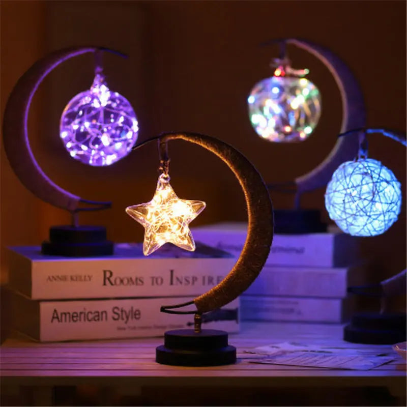 🌙⭐🍎 LED Star, Moon & Apple Decorative Lights – Festive Glow Anywhere Luminex Lights