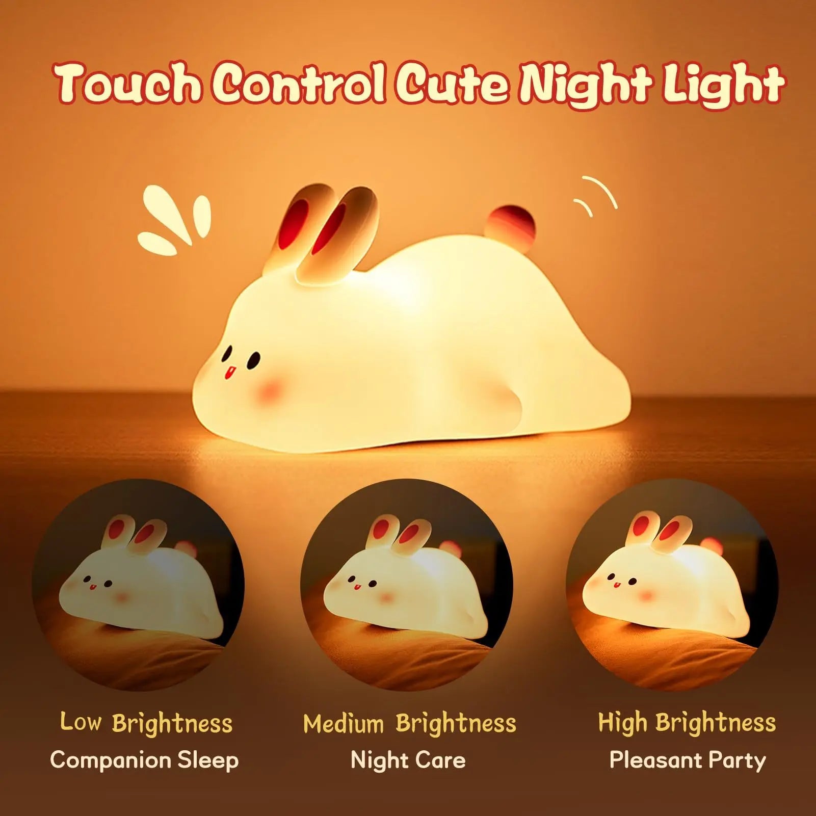 ✨ Bunny Glow Touch-Sensor LED Night Light Luminex Lights
