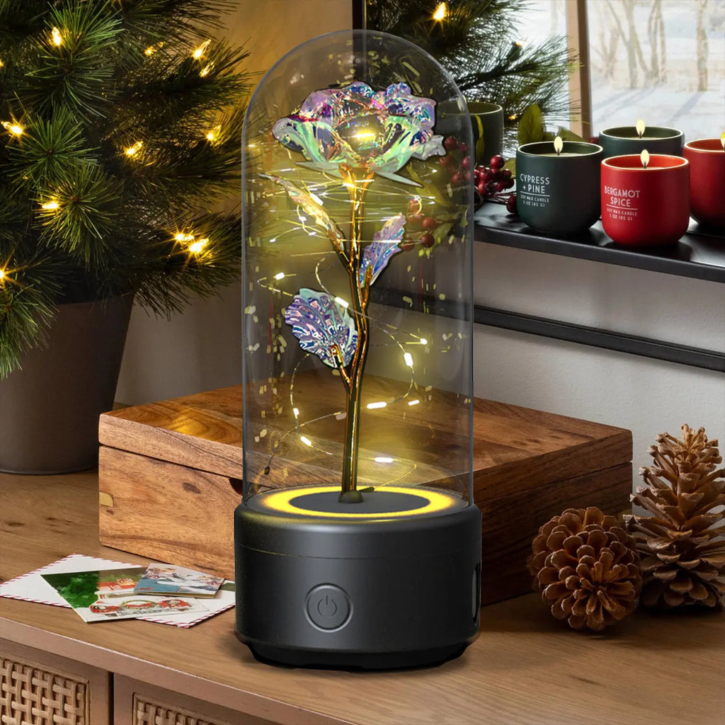 🌹✨ Eternal Rose LED Night Light & Bluetooth Speaker 💡🎵 Luminex Lights