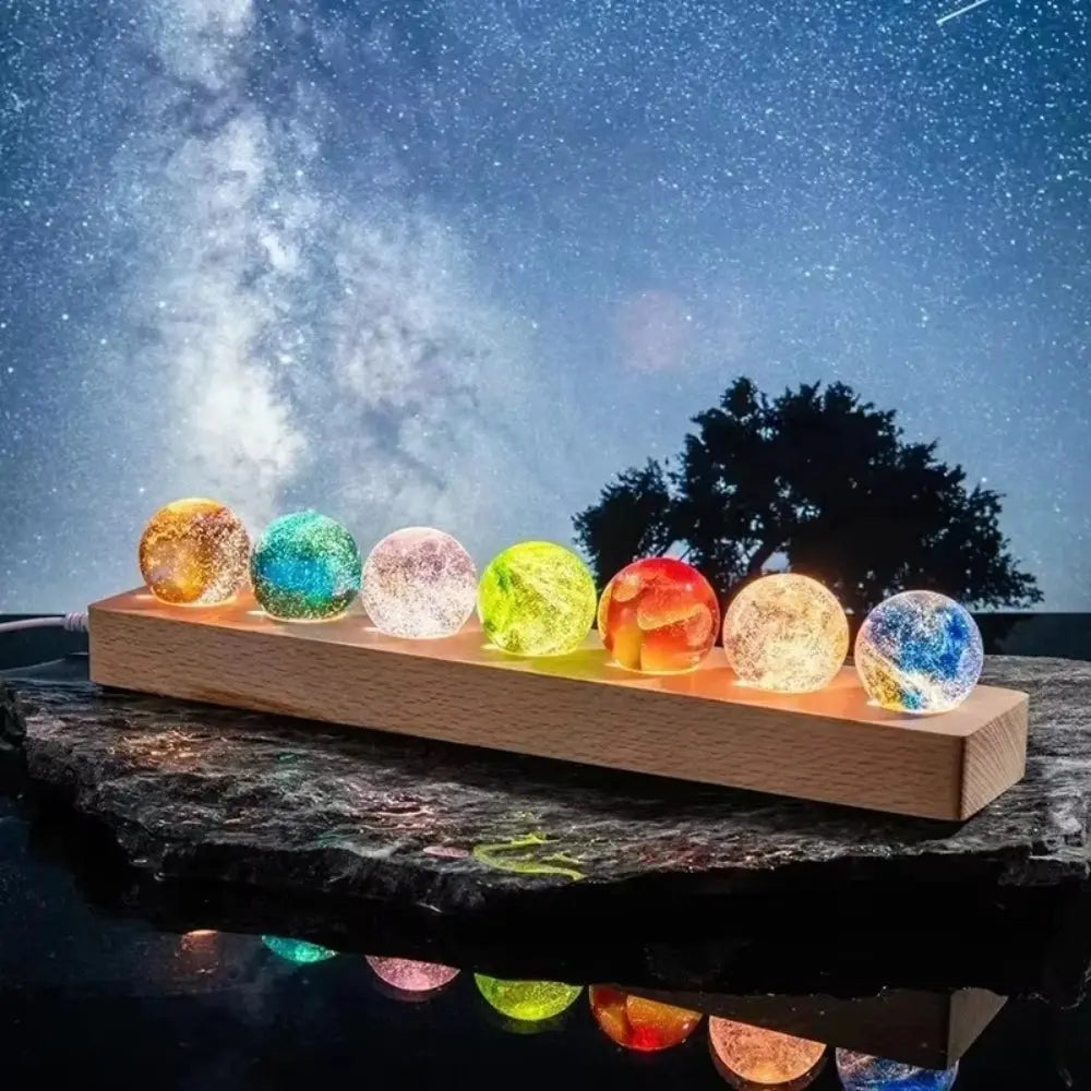 Colorful Glass Star Ball Set Luminous Planets Astronomy Inspired