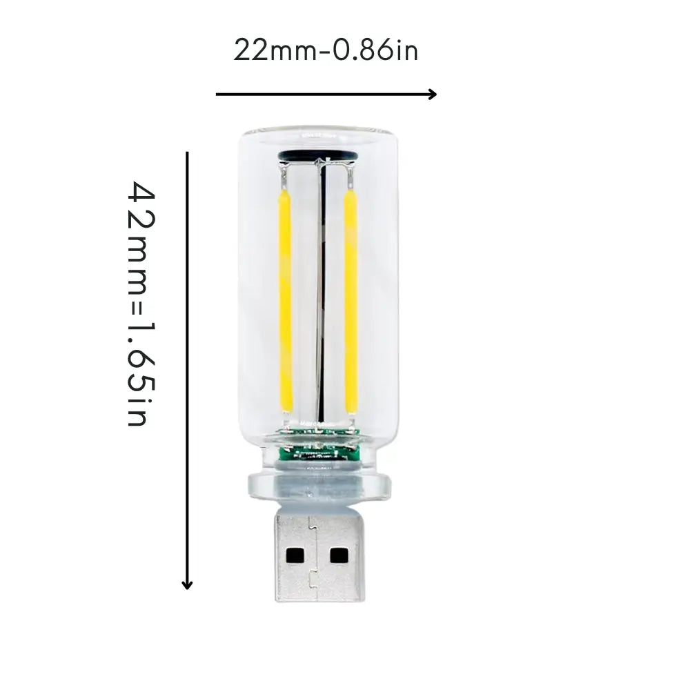 USB Touch Control LED Night Light with Edison Filament Bulb for DIY Bedroom Decor