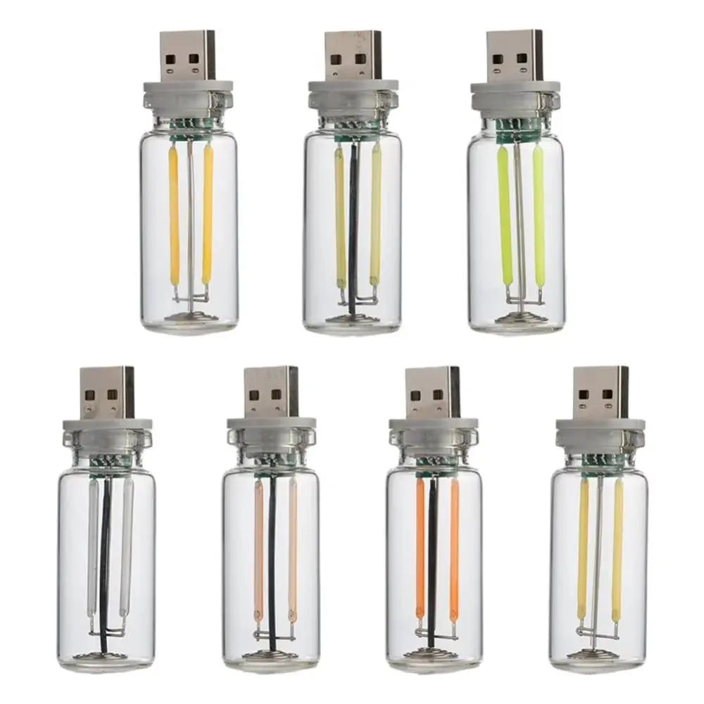 USB Touch Control LED Night Light with Edison Filament Bulb for DIY Bedroom Decor