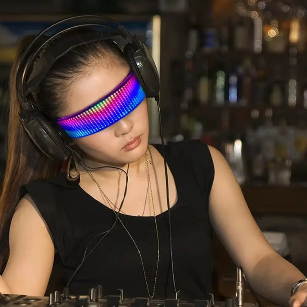 DIY Shining Electronic Futuristic Eyewear Glow The Dark Bluetooth LED Luminous Glasses