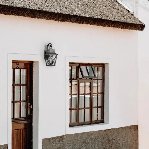 Black Outdoor Wall Light with Dual Fixtures – Industrial Waterproof Exterior Lighting Luminex Lights