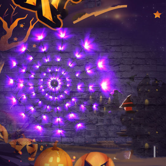 🕷️💡 LED Spider Web Lights – Spooky Halloween Glow! 🎃👻