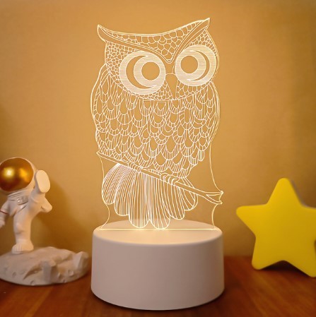 💡 3D Visual LED Night Light – Touch & Remote Control