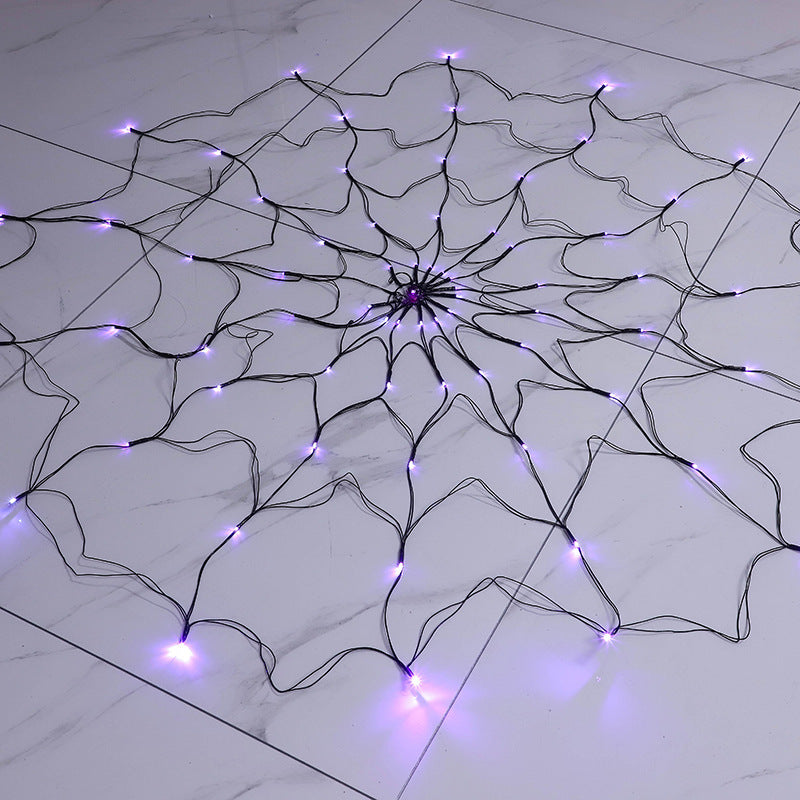 🕷️💡 LED Spider Web Lights – Spooky Halloween Glow! 🎃👻
