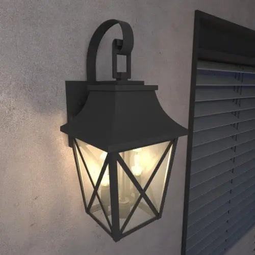 Black Outdoor Wall Light with Dual Fixtures – Industrial Waterproof Exterior Lighting Luminex Lights