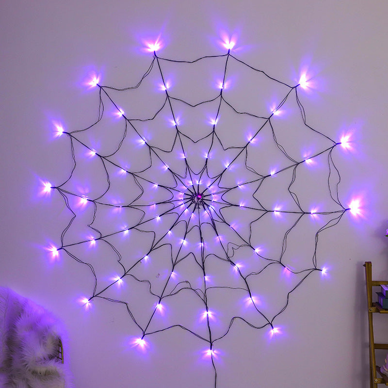 🕷️💡 LED Spider Web Lights – Spooky Halloween Glow! 🎃👻