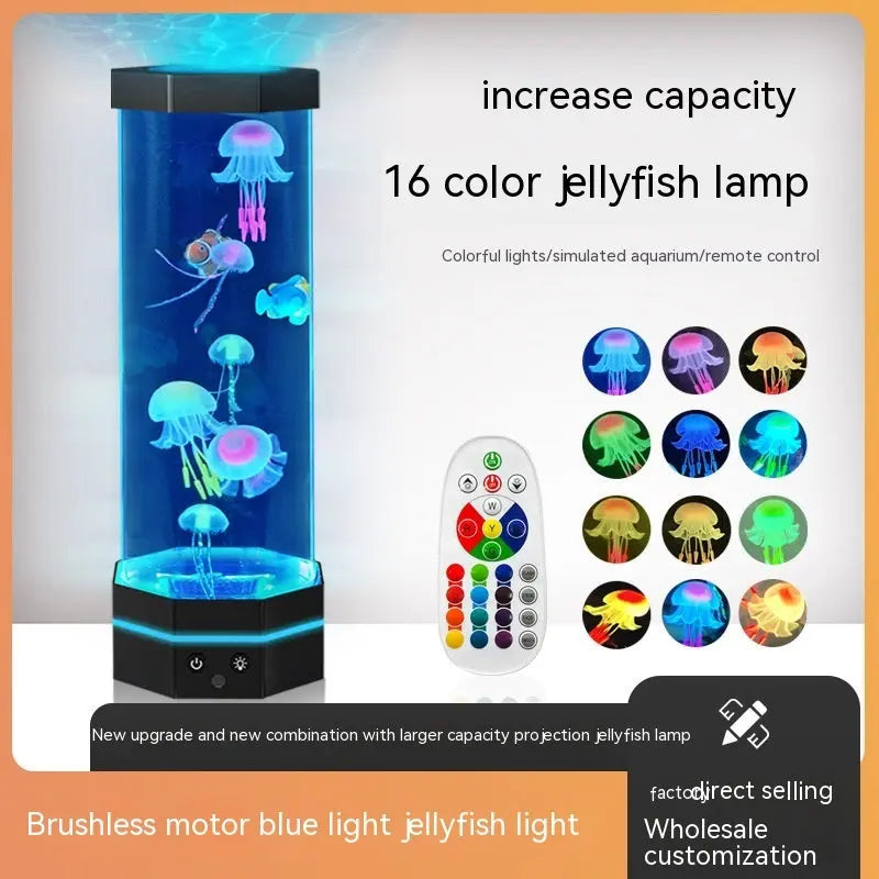 🌊✨ 17-Color Jellyfish Lava Lamp 🐠💡 Luminex Lights