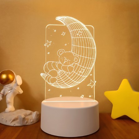 💡 3D Visual LED Night Light – Touch & Remote Control