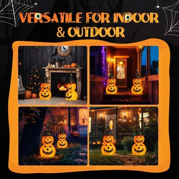 🎃✨ 2pcs 3ft Halloween Collapsible Pumpkin Decorations with 150 LED Lights – Lighted Outdoor Yard Display 👻🌙 Luminex Lights