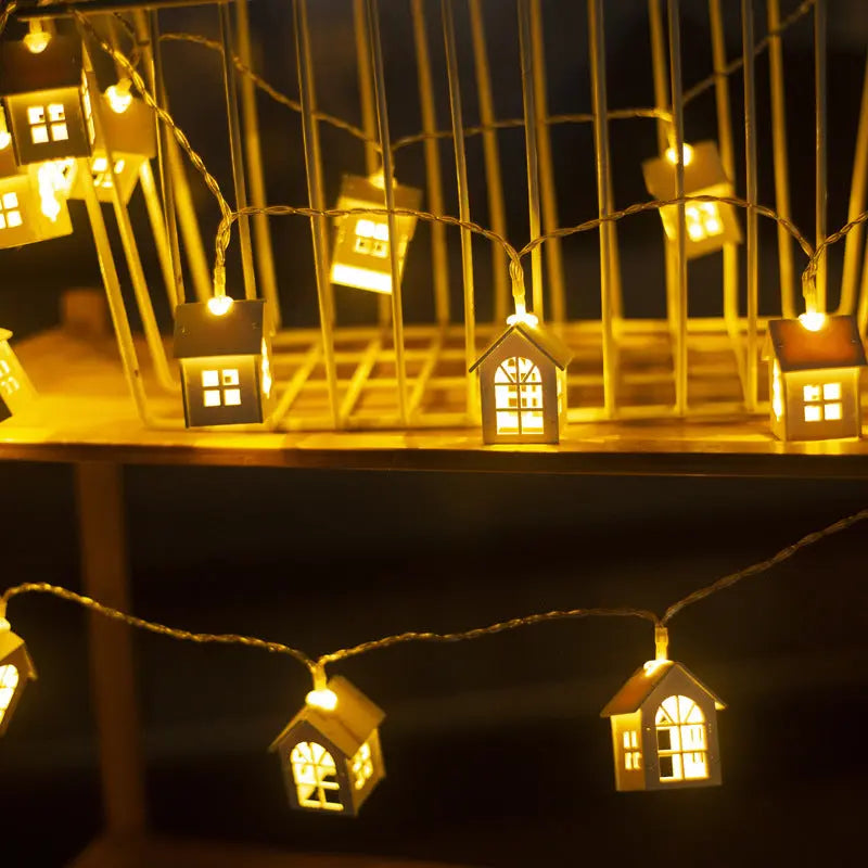🏠✨ House-Shaped LED String Lights – Christmas & Halloween Lantern Decorations 🎃🌲 Luminex Lights