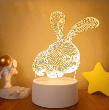 💡 3D Visual LED Night Light – Touch & Remote Control