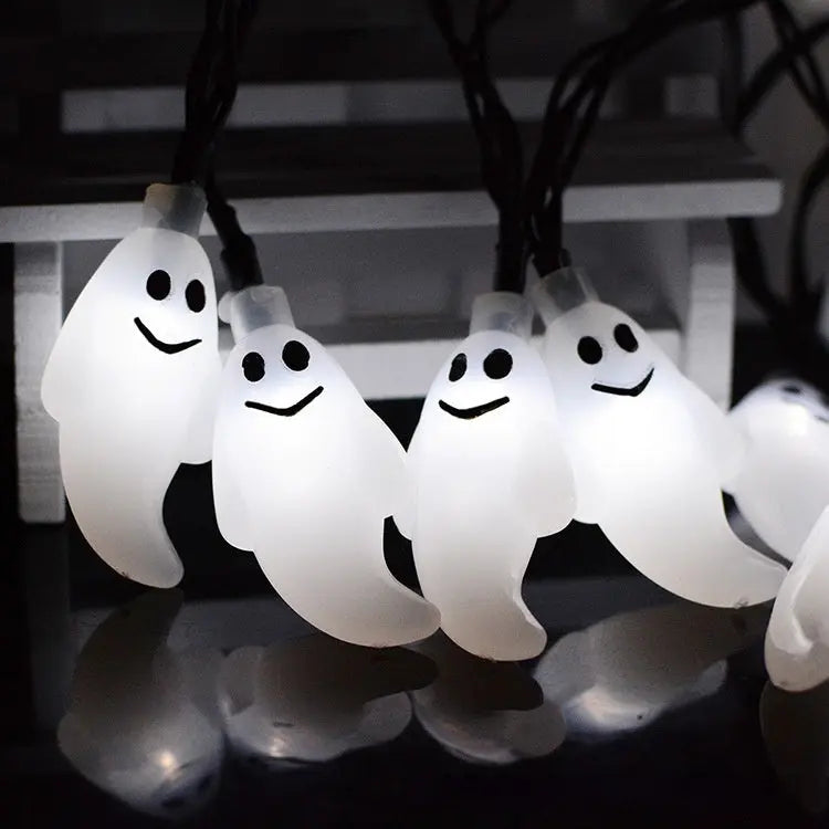 👻🎃 Solar-Powered Halloween Ghost String Lights – 30 LED Outdoor Yard & Holiday Decorations ✨ Luminex Lights
