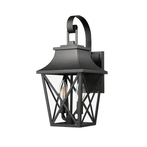 Black Outdoor Wall Light with Dual Fixtures – Industrial Waterproof Exterior Lighting Luminex Lights