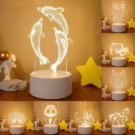 💡 3D Visual LED Night Light – Touch & Remote Control