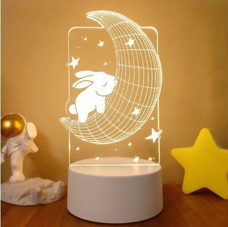 💡 3D Visual LED Night Light – Touch & Remote Control