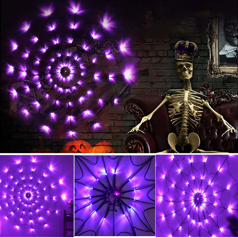 🕷️💡 LED Spider Web Lights – Spooky Halloween Glow! 🎃👻