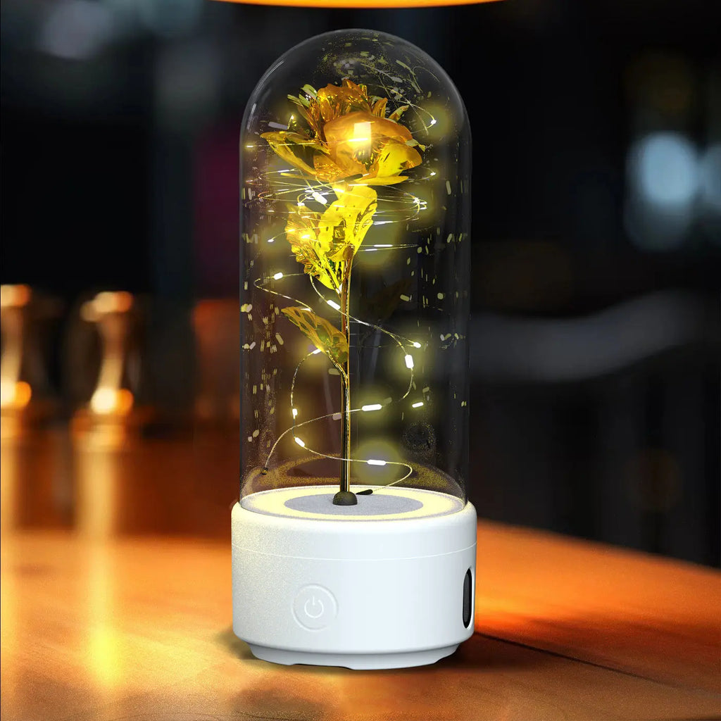 🌹✨ Eternal Rose LED Night Light & Bluetooth Speaker 💡🎵 Luminex Lights