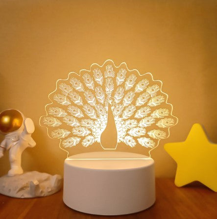 💡 3D Visual LED Night Light – Touch & Remote Control